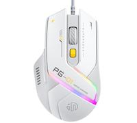 inphic PG1 Souris Gamer Filaire Ergonomique, Haute Précision 12800 DPI | 6 Boutons Programmables, Rétro-éclairage RVB, souris gaming filaire pour Ordinateur Portable, PC, Blanc-Gris