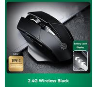 INPHIC PM6-Souris sans fil aste,2.4G,compatible Bluetooth,bureau,prise en charge muette,PC,ordinateur portable,tablette,smartphone,universel - Type wireless-Black #B