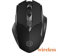 INPHIC PM6-Souris sans fil aste,2.4G,compatible Bluetooth,bureau,prise en charge muette,PC,ordinateur portable,tablette,smartphone,universel - Type wireless-Black #A