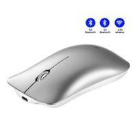 Inphic Souris Bluetooth sans Fil Rechargeable 3 Modes Silencieux (BT 5.0/3.0+ 2.4G sans Fil), 1600 DPI Souris de Voyage Portable pour MacBook,