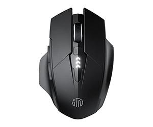 inphic Souris sans Fil Bluetooth Rechargeable Silencieuse, Energie de la Batterie Visible, Optique 2400 DPI, Ergonomique pour Ordinateur, PC, Mac, Noir
