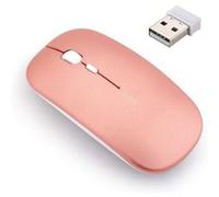 INPHIC Souris sans Fil Rechargeable, Mini Souris Optique sans Silence Click, Ultra Mince 1600 DPI pour Ordinateur Portable, PC, Ordinateur Portable, Ordinateur, Mac(Or Rose)