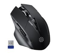 inphic Souris sans Fil Rechargeable, Optique 1600 DPI, 2.4G Silence, Ergonomique pour Ordinateur, PC, Mac, Noir