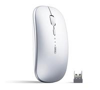 inphic Souris sans Fil Tri-Mode | Bluetooth 5.0/4.0 + 2,4 GHz, fine et silencieuse, Rechargeable, 2400 DPI, Portable pour iPad, MacBook, Laptop, Tablet, PC