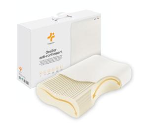 Inphysio® Oreiller Anti Ronflement, Oreiller Memoire Forme, Ergonomique Cervical, Orthopédique, Coussin Cervicales Douloureuses, Anti Acarien, Hypoallergénique, 57x36x11,5cm