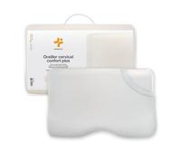 Inphysio Oreiller Ergonomique Cervical Confort Plus - Oreiller en Mousse à Mémoire de Forme - pour Dormeurs sur Le Côté, Le Dos - avec Taie d’Oreiller en Bambou Blanche et Taie d’Oreiller en Coton