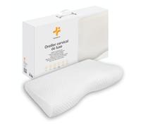 Inphysio® Oreiller Ergonomique Cervical de Luxe - Oreiller Orthopédique - Oreiller Memoire Forme - Coussin Cervicales Douloureuses - Hypoallergénique - 2 Taies d'oreiller - 60 x 35 x 12/7cm