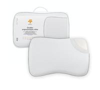 Inphysio® Oreiller Ergonomique Relax, Oreiller Memoire Forme, Oreiller Orthopédique, Coussin Cervicales Douloureuses, Housse en Bambou Anti Acarien, Hypoallergénique, Maille 3D Deluxe, 60x40x13cm