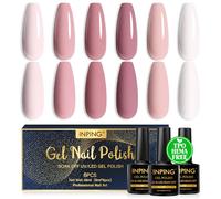 INPING Vernis Semi Permanent Sans HEMA TPO-FREE, 6 Couleurs Nude Rose Blanc Laiteux Vernis Gel UV Semi Permanent, Plusieurs Styles Vogue Vernis à Ongles Pour Débutant Cadeaux DIY Nail Art, 8 ML