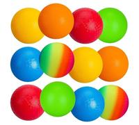 INPODAK 12 Paquets de Ballons de Jeux 8.5 Pounces Kickball Dodgeball Set Ballon Gonflable avec Pompe RainbowBall Balle Rebondissante Souple Balle pour Jardin et Plage