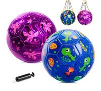 INPODAK 2Pack Ballon de Football pour Enfants Taille 3, Football pour Tout-Petits Agés de 2 à 6 Ans,Ballon avec Pompe, Petit Ballons pour Jardin, Pelouse, Cadeau pour Garçons et Filles