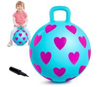 INPODAK 40cm Balle Sauteuse Space Hopper Ballon Sauteurs avec poignée Balles gonflables avec Pompe à Main Balle Sauteuse pour Enfants de 3 à 6 Ans Jouet Sauteur pour Enfants