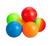 INPODAK 6 Paquets de Ballons de Jeux 8.5 Pounces Kickball Dodgeball Set Ballon Gonflable avec Pompe RainbowBall Balle Rebondissante Souple Balle pour Jardin et Plage