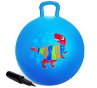 INPODAK Space Hopper,45 cm Bleue Dinosaure Balle Sauteuse,Spacehopper pour Enfants de 3 à 8 Ans,Balles Rebondissantes avec Pompe à Main,Intérieur Extérieur Jardin Jouets Sauteurs pour Enfants
