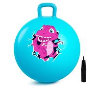 INPODAK Space Hopper,45 cm Bleue Dinosaure Balle Sauteuse,Spacehopper pour Enfants de 3 à 8 Ans,Balles Rebondissantes avec Pompe à Main,Intérieur Extérieur Jardin Jouets Sauteurs pour Enfants