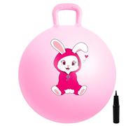 INPODAK Space Hopper, Balle Sauteuse de 45cm, Balles Rebondissante pour Enfants de 3 à 8 Ans, Balle Sauteuse avec poignée, Jouet Sauteur pour Enfants de 3,4,5,6,7 et 8 Ans(Lapin Rose)