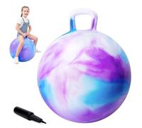 INPODAK Space Hopper, Balle Sauteuse pour Enfants de 8 à 12 Ans, Balle Sauteuse de 55 cm, Balles Rebondissante avec poignée, Jouet Sauteur pour Enfants de 8,9,10,11 et 12 Ans(Nuages Violets)
