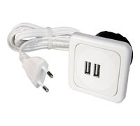 inprojal elektrosysteme InterBaer 9016-008.81 Prise de charge double avec USB IP20 Blanc