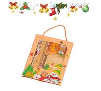 INPUS Coffret de papeterie de Noël Cadeau de Noël pour enfants : Crayons de couleur polyvalents, originaux et adorables, avec gomme, règle, taille-crayon et bloc-notes