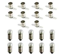 InputMakers - Lot de 10 pcs ampoule E10 de 3,8 V 0,3 A et 10 pcs douille E10 - Kit électrique de petite ampoule et de douille ampoule pour l'artisanat et l'école pour Expériences Circuits Électriques.