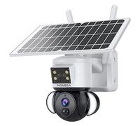 INQMEGA Tuya Smart Caméras de sécurité solaires 3 MP FHD WiFi vue à 360° 15 000 mAh pour la maison, détecteur de mouvement PIR projecteur avec sirène, audio bidirectionnel, vision nocturne en couleur,