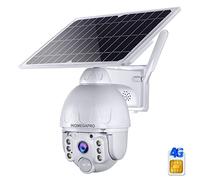 INQMEGAPRO 3MP Caméra Surveillance Solaire 4G Exterieure Caméra IP - sur Batterie 15600mAh-Détecteurs PIR Radar-Vision Nocturne en Couleur -Audio Bidirectionnel- IP66-Emplacement SD-Blanche