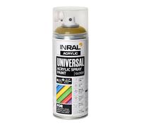 INRAL Bombe de peinture universelle en spray - Or nacré brillant RAL1036 - 400 ml - Pour métal, plastique, bois et pierre - Très couvrant, résistant à la pluie et aux UV - Pour l'intérieur et