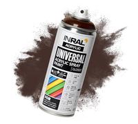 INRAL Peinture Acrylique Brun chocolat en Spray - Bombe de Peinture Brun chocolat Mate (RAL8017) de 400 ml pour Métal, Plastique, Bois - Couvrante, Résiste à la Pluie et aux UV