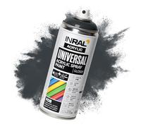 INRAL Peinture Acrylique Grise anthracite en Spray - Bombe de Peinture Grise anthracite brillante (RAL7016) de 400 ml pour Métal, Plastique, Bois - Couvrante, Résiste à la Pluie et aux UV