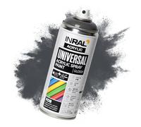 INRAL Peinture Acrylique Grise graphite en Spray - Bombe de Peinture Grise graphite brillante (RAL7024) de 400 ml pour Métal, Plastique, Bois - Couvrante, Résiste à la Pluie et aux UV