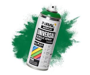 INRAL Peinture Acrylique Vert menthe en Spray - Bombe de Peinture Vert menthe brillante (RAL6029) de 400 ml pour Métal, Plastique, Bois - Couvrante, Résiste à la Pluie et aux UV