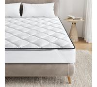 INRE Surmatelas 140x200CM, Protège Matelas Microfibre, Hypoallergénique, Respirante, Hauteur Jusqu'à 30 cm avec Élastique, Certifié Oeko-Tex, Lavable Machine, Anti-dérapant, Blanc