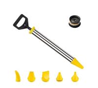 INREPRO Pistolet à calfeutrer Pompe à mortier avec 5 buses Pistolet à Coulis de Ciment Seringue à Mortier Ciment Pistolet À Calfeutrer, Acier inoxydable épaissi (Jaune)