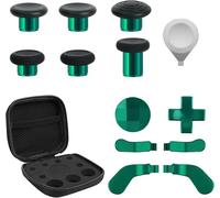 inRobert 13 en 1 Metal Thumbsticks pour Xbox Elite Controller Series 2, Joysticks Palettes Magnétiques Métal de Remplacement, 6* Thumbsticks, 4* Palettes, 2* D-pads, 1* Outil de Réglage(Vert)