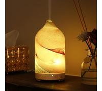 INRORANS Diffuseur d'huiles essentielles en verre pour aromathérapie - 160 ml - Diffuseur d'arômes ultrasonique à brume froide, silencieux avec arrêt automatique, réglage de la minuterie et veilleuse