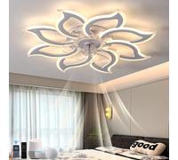 Inrosy Plafonnier Ventilateur avec Télécommande et App Compatible avec Alexa et Google Assistant 94cm Led Moderne Ceiling Fan Light 6 Vitesses et Silencieux Dimmerabile Pour La Chambre Le Salon Blanc