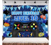 INRUI Toile de fond débloquée pour 10e anniversaire Motif jeu vidéo Niveau 10 2,1 x 1,5 m