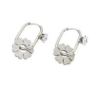 INS Boucles d'oreilles minimalistes en acier inoxydable pour femme en forme de tournesol