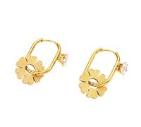INS Boucles d'oreilles minimalistes en acier inoxydable pour femme en forme de tournesol