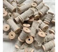 Ins Style véritable ruban de soie pure par bobines en bois ruban à bords effilochés ruban de mariée ruban de carte d'invitations-Sh083-50mmX2mts