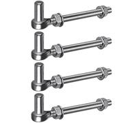 Insaga Charnière de Portail M12, 4pcs Quincaillerie à œillet de Champ Robuste 16mm Crochet pour Goupille de Suspension de Jardin en Métal pour Portail de Ferme/Clôture en Bois/Allée, 440lbs/15cm