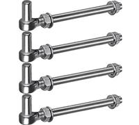 Insaga Charnière de Portail M16, 4pcs Quincaillerie à œillet de Champ Robuste 16mm Crochet pour Goupille de Suspension de Jardin en Métal pour Portail de Ferme/Clôture en Bois/Allée, 440lbs/25.4cm