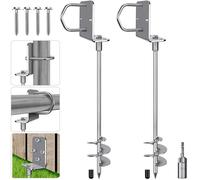 Insaga Lot de 2 ancrages au sol polyvalents à visser, ancrages en spirale plus large entièrement soudés pour abri de jardin, terre, balançoires, abris auto et plus encore, 76,2 cm