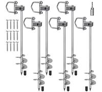 Insaga Piquet de Tente, Sardines de Fixation Lourd Ancrage de Terre Métallique, 42cm Lame Spirale Vissée dans Trampolines Kit pour Balançoire/Camping/Chien/Abri de Coiture avec Boucle Fixe, 6pcs