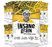INSANE GRAIN - Healthy Low in Fat Crisps - Bâtons noueux végétariens et sans gluten pour la vitamine B12 et la santé intestinale - Source de fibres - Délicieuses collations supergrains - Sacs à