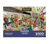 Insane London Tube Platform Puzzle en Bois Imperméable Puzzles De 1000 Pièces pour Adultes Cadeaux Impossible Jeux De Stimulants