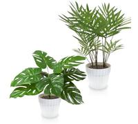 INSANYJ Fausses Plantes, 2 Pièces 25cm Plantes Artificielles Interieur, Vert Plante Artificielle Plastique Fausse Plante avec Pot S’Applique à Decoration Maison Salon Chambre Bureau Cuisine