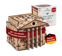 INSCAPE Caesar´s Riches Puzzle Box Cluebox Escape Room en bois dans une boîte pour adultes Puzzles d'esprit Boîtes puzzle avec compartiments cachés Cadeau d'anniversaire pour homme et femme