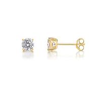 inSCINTILLE Boucles d'oreilles en Argent Rhodié 925 avec Zircon Cubique étincelant avec Boîte Cadeau Incluse Pour Homme Femme (Diamètre: 0,50, Or)