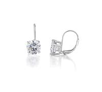 inSCINTILLE Boucles d'oreilles Nonne en Argent 925 Rhodié avec Zircon Cubique pour Femmes (Diamètre : 8 mm, Blanc)